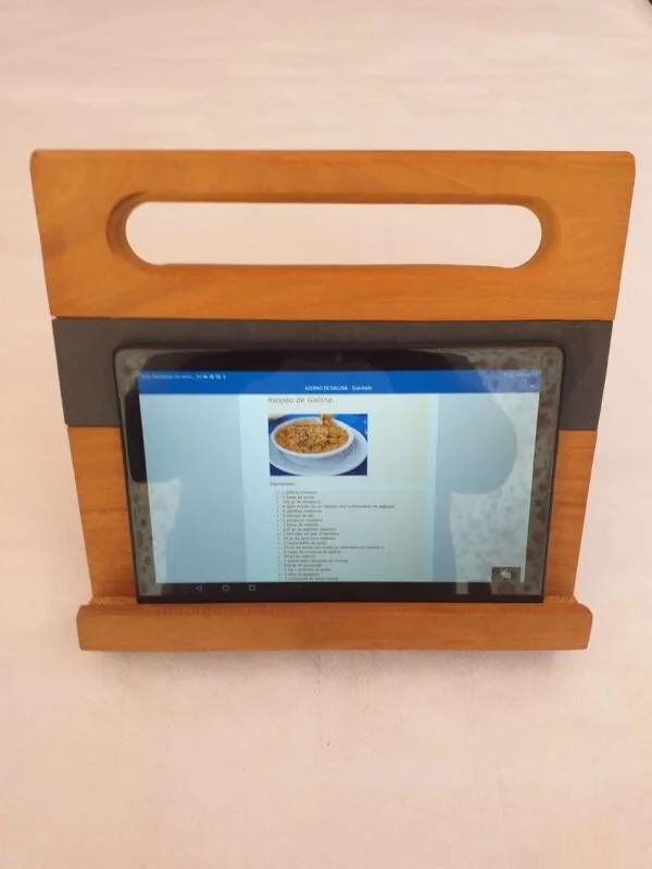 SOPORTE DE MADERA PARA TABLETS DE CAOBRA CON PIEDRA PIZARRA | 1005157 - Imagen 7